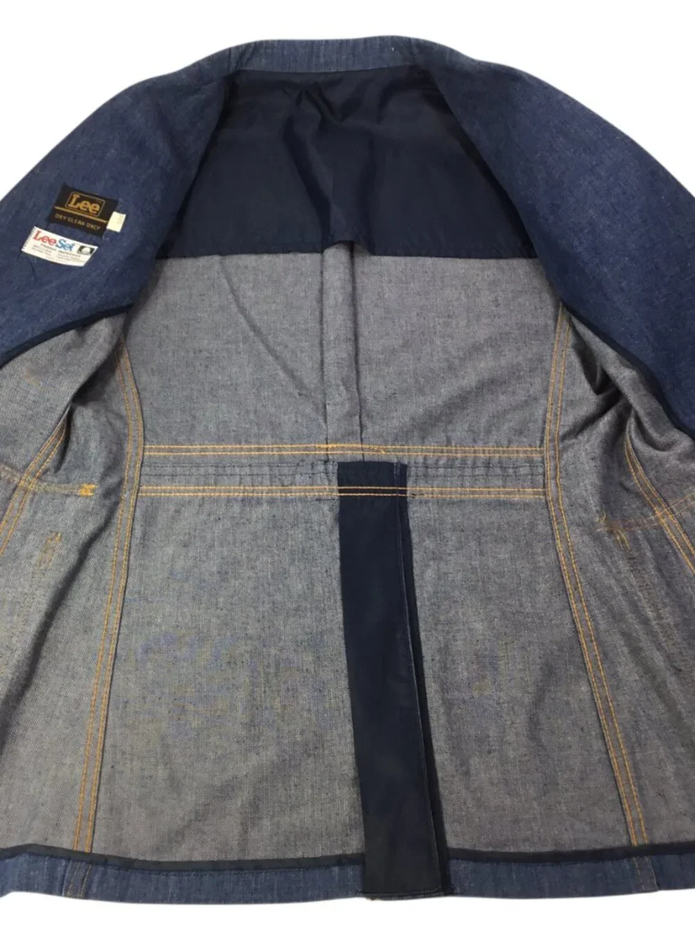Vintage Lee Set Denim Blazer Sport Coat Jacket USA Blue Men's 38 Regular Vented